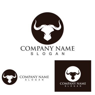 İnek Boynuzu Logo Şablonu vektör simgesi