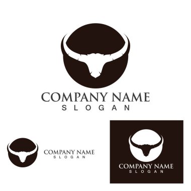 İnek Boynuzu Logo Şablonu vektör simgesi