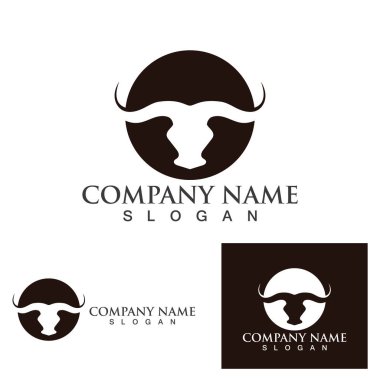 İnek Boynuzu Logo Şablonu vektör simgesi