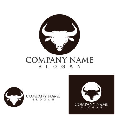 İnek Boynuzu Logo Şablonu vektör simgesi