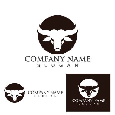 İnek Boynuzu Logo Şablonu vektör simgesi