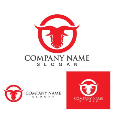 İnek Boynuzu Logo Şablonu vektör simgesi