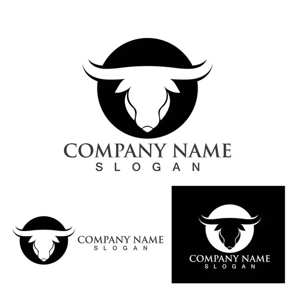 Cow Horn Logo Plantilla Icono Vector — Vector de stock