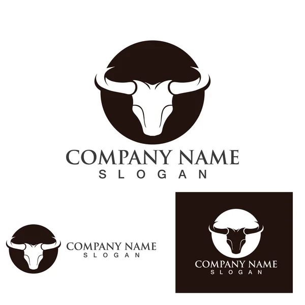 Cow Horn Logo Plantilla Icono Vector — Vector de stock