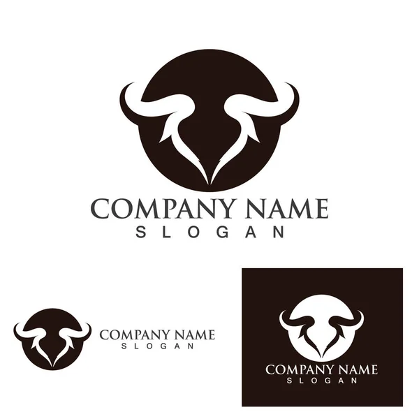 Cow Horn Logo Plantilla Icono Vector — Vector de stock