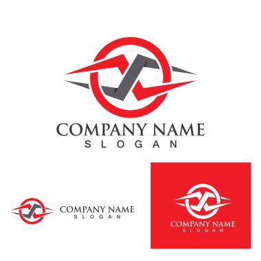 X Harfi Logo Şablonu vektör simgesi tasarımı