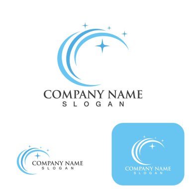 Temizleme logosu ve sembol ilülasyon vektörü şablonu