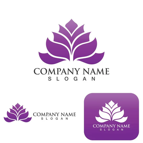 Lotus Flowers Design Logo Template Icon — Stock Vector
