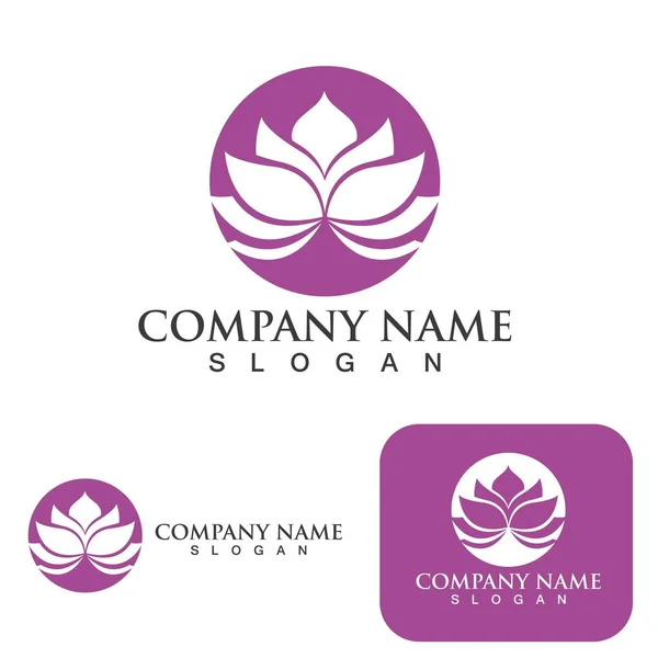 Lotus Flowers Design Logo Template Icon — Stock Vector