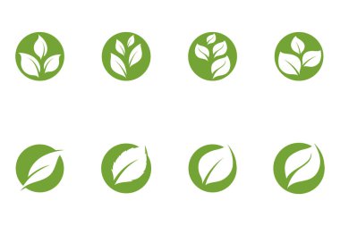 Yeşil ağaç yaprağı ekoloji doğa elementi vektörü logoları