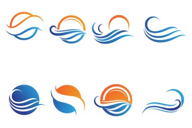 Su dalgası simgesi vektör çizim logosu
