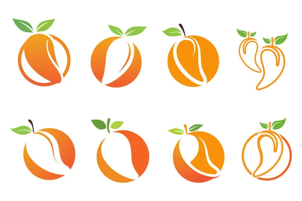 Mango Früchte Frischer Saft Logo — Stockvektor