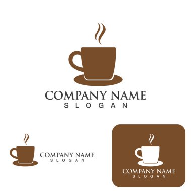 Kahve fincanı Logo Şablon vektör tasarımı