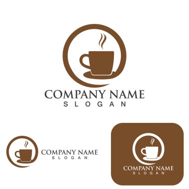 Kahve fincanı Logo Şablon vektör tasarımı
