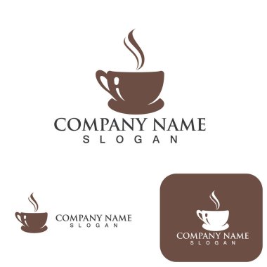 Kahve fincanı Logo Şablon vektör tasarımı