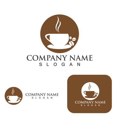 Kahve fincanı Logo Şablon vektör tasarımı