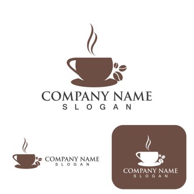 Kahve fincanı Logo Şablon vektör tasarımı