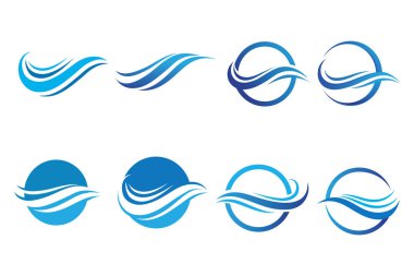 Su dalgası simgesi vektör çizim logosu