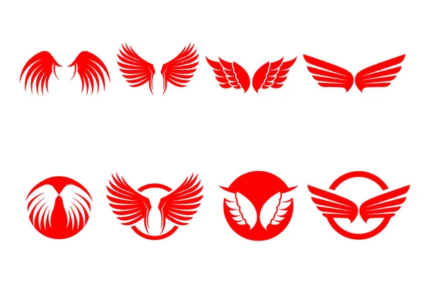 Wing Falcão Pássaro Logotipo Modelo — Vetor de Stock