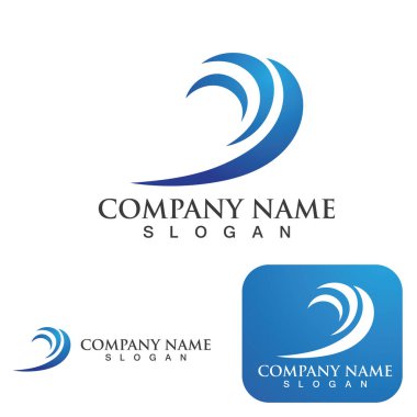 Su dalgası simgesi vektör çizim logosu