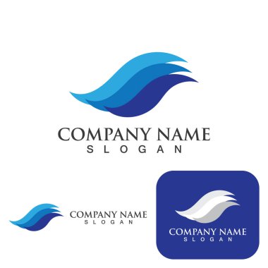 Su dalgası simgesi vektör çizim logosu