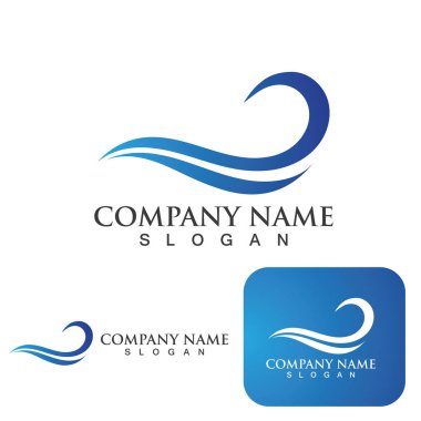 Su dalgası simgesi vektör çizim logosu