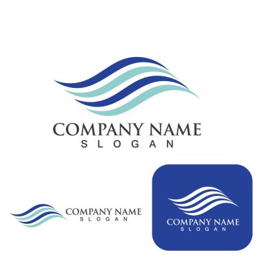 Su dalgası simgesi vektör çizim logosu