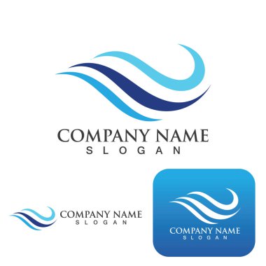 Su dalgası simgesi vektör çizim logosu