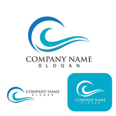 Su dalgası simgesi vektör çizim logosu