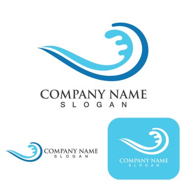 Su dalgası simgesi vektör çizim logosu