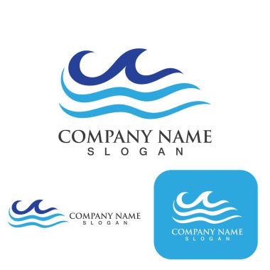 Su dalgası simgesi vektör çizim logosu