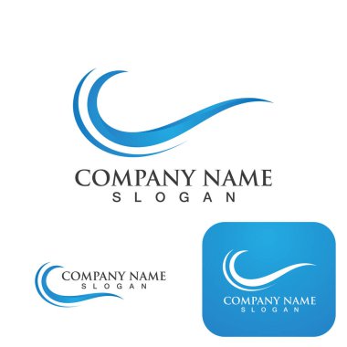 Su dalgası simgesi vektör çizim logosu