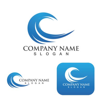 Su dalgası simgesi vektör çizim logosu