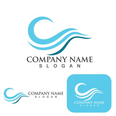 Su dalgası simgesi vektör çizim logosu