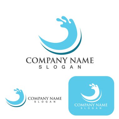 Su dalgası simgesi vektör çizim logosu