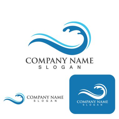 Su dalgası simgesi vektör çizim logosu