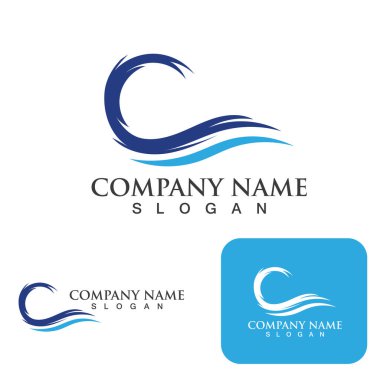 Su dalgası simgesi vektör çizim logosu
