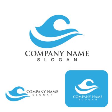 Su dalgası simgesi vektör çizim logosu