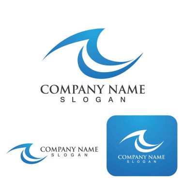 Su dalgası simgesi vektör çizim logosu