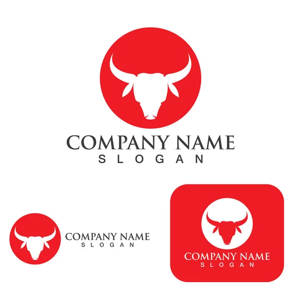 Vaca Logotipo Plantilla Vector Icono Ilustración Diseño — Vector de stock