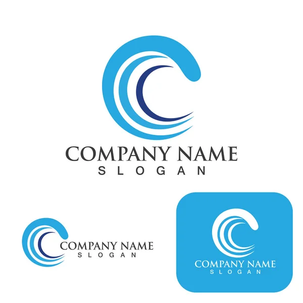 Ícone Onda Água Vetor Ilustração Design Logotipo —  Vetores de Stock