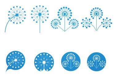 çiçek karahindiba logo vektör simgesi 