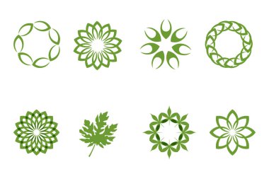 Yeşil ağaç yaprağı ekoloji doğa elementi vektörü logoları