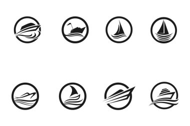 Gemi Logosu ve Sembol Simgesi Vektörü