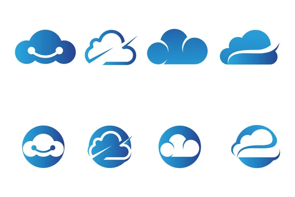 Wolke Logo Und Symbol Icon Vorlage Vektor Icon Illustration — Stockvektor