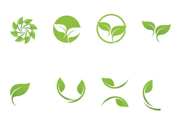 Logos Verde Árbol Hoja Ecología Naturaleza Elemento Vector — Vector de stock