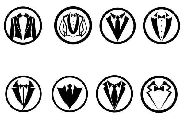 Tuxedo Logotipo Símbolo Ícone Vetor —  Vetores de Stock