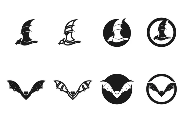 Bat Vetor Ícone Logotipo Modelo Ilustração Design —  Vetores de Stock