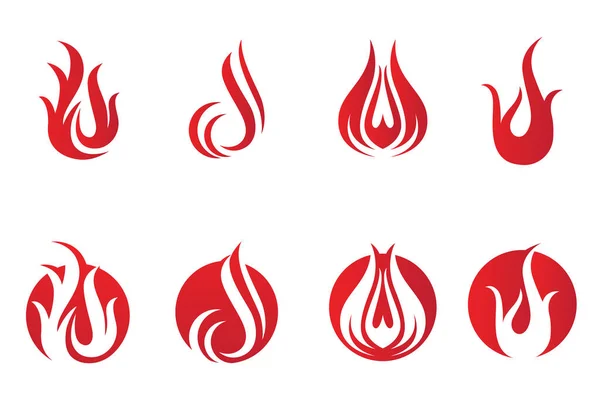 Feuer Flammenvektor Illustration Design Vorlage — Stockvektor