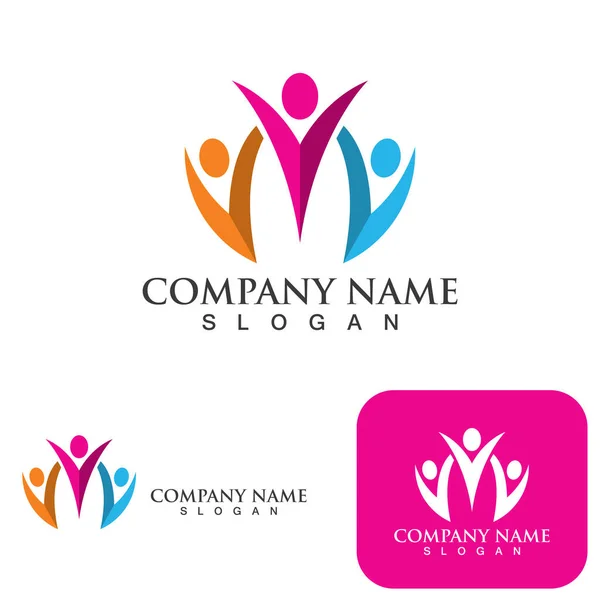Grupo Pessoas Comunidade Logotipo Rede Social —  Vetores de Stock